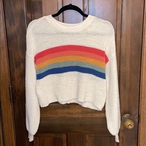 Cropped Rainbow American Eagle Sweater